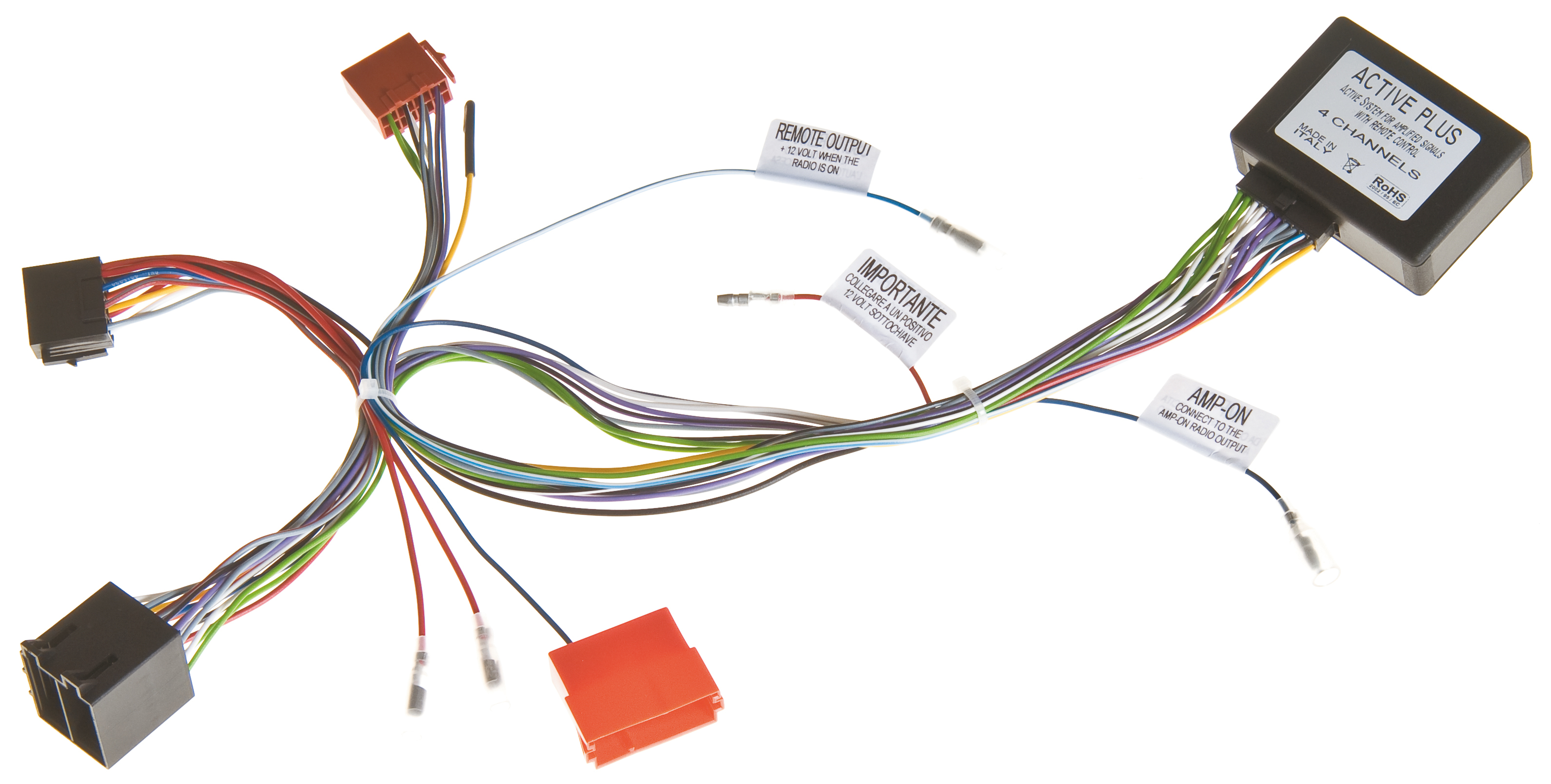 Custom adapters for vehicles equipped with active speaker system